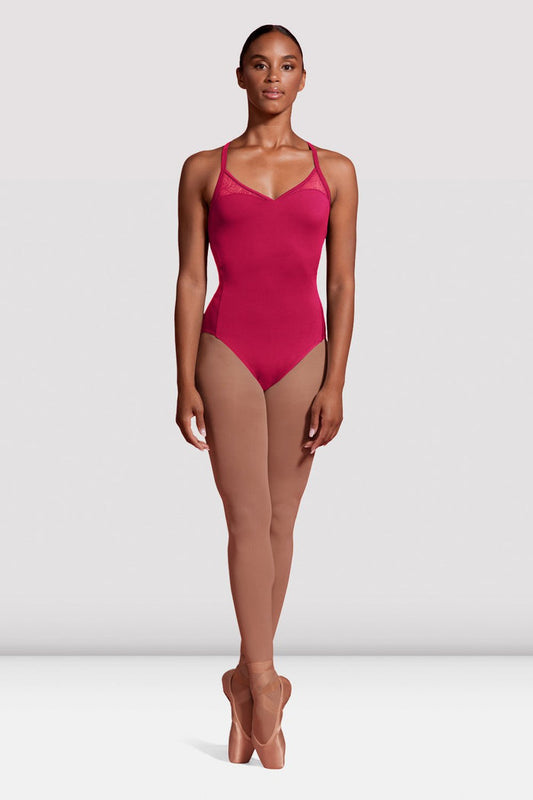 Ladies Mirella Seville Spliced Mesh Cross Back Leotard