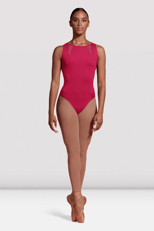 Ladies Mirella Seville Spliced Mesh Open Back Leotard
