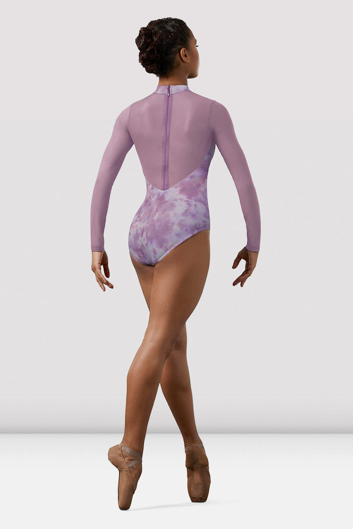 Ladies Mirella Watercolour Mesh Long Sleeve Leotard - BLOCH EU