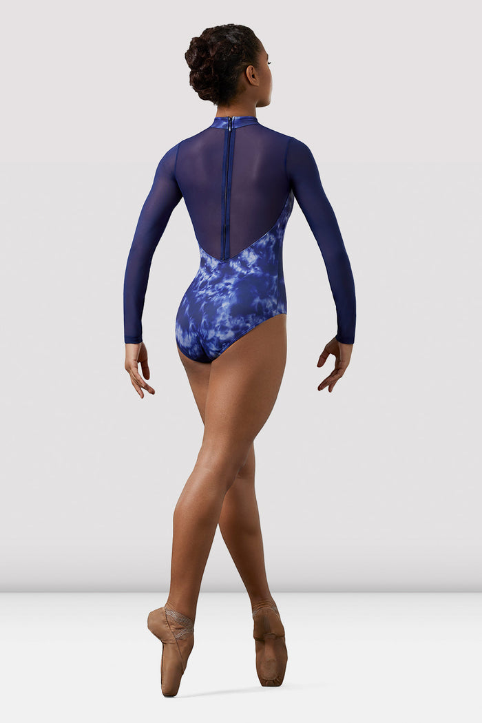 Ladies Mirella Watercolour Mesh Long Sleeve Leotard - BLOCH EU