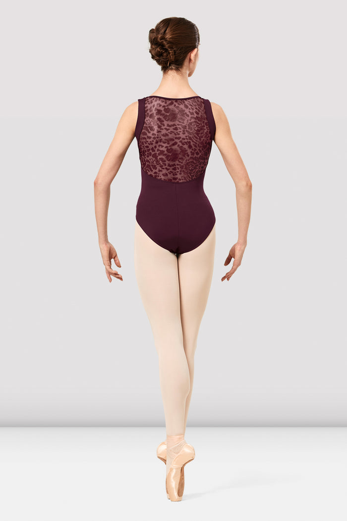 Ladies Olimpia Animal Print Mesh Back Tank Leotard