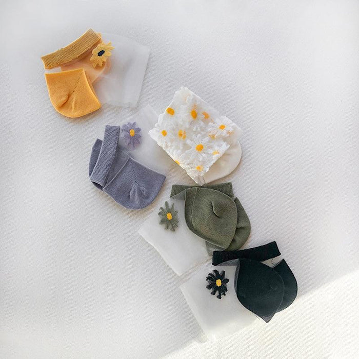 Lilyrhyme™ Translucent Daisy Socks, 5 pairs