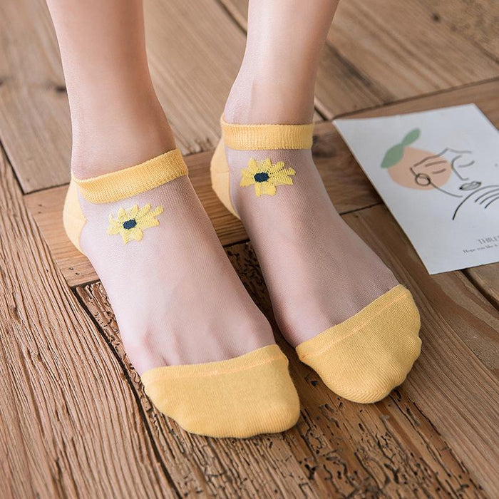 Lilyrhyme™ Translucent Daisy Socks, 5 pairs