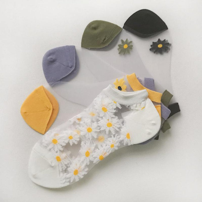 Lilyrhyme™ Translucent Daisy Socks, 5 pairs