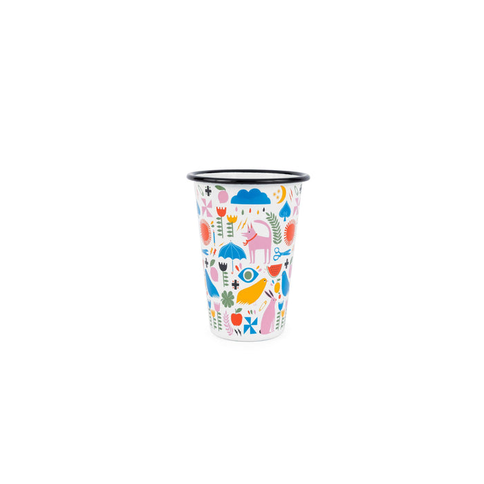 Lisa Congdon x CCH Pink Dog Enamelware  14 oz Tumbler