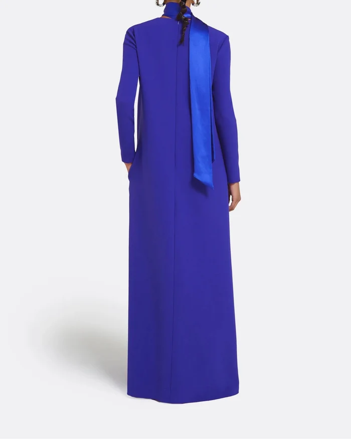 Long-sleeve gown with scarf - Lina
