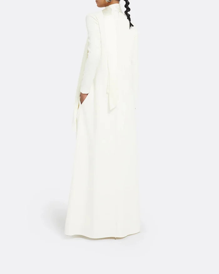 Long-sleeve gown with scarf - Lina