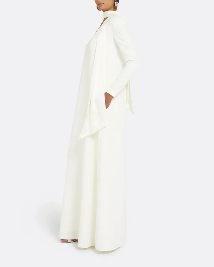 Long-sleeve gown with scarf - Lina