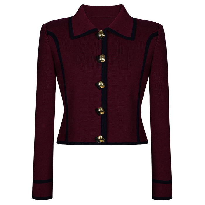 long sleeve tailored suit with contrast piping - DORRAZLI