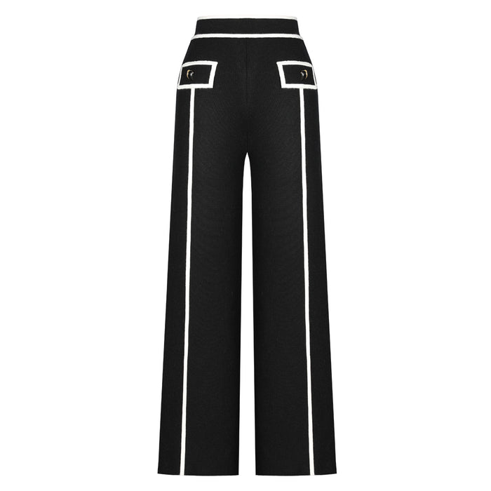 long sleeve tailored suit with contrast piping - DORRAZLI