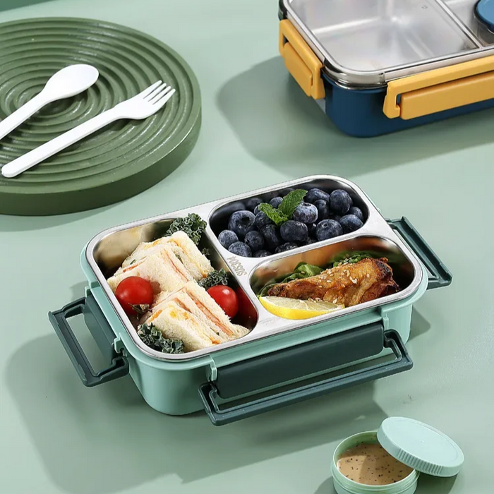 Lunch Box | Insulated Food Container with Stainless Steel Compartments