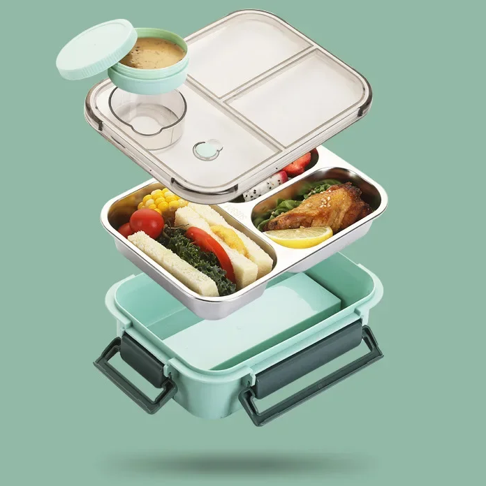 Lunch Box | Insulated Food Container with Stainless Steel Compartments