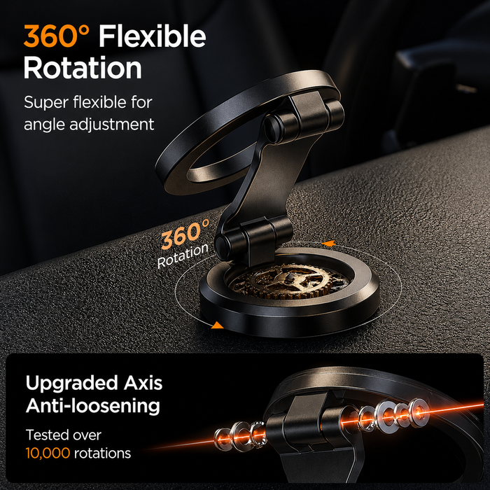 Magnetic Car Phone Mount | Foldable Dashboard Phone Holder | Universal Hands-Free Smartphone Stand