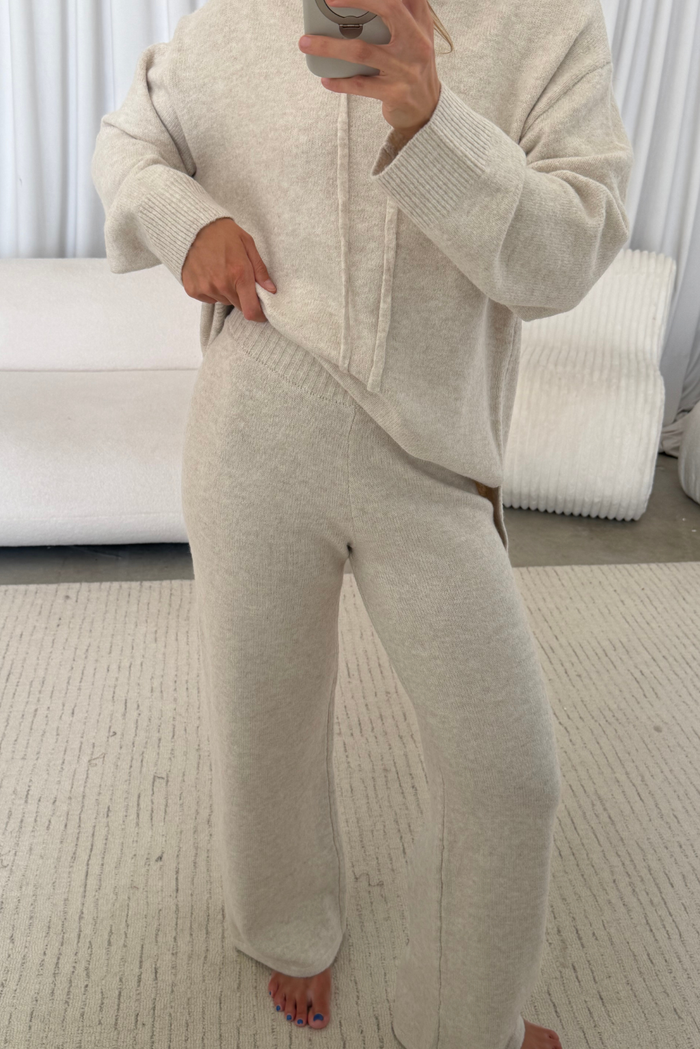Mattie Knit Sweater Set in Oatmeal