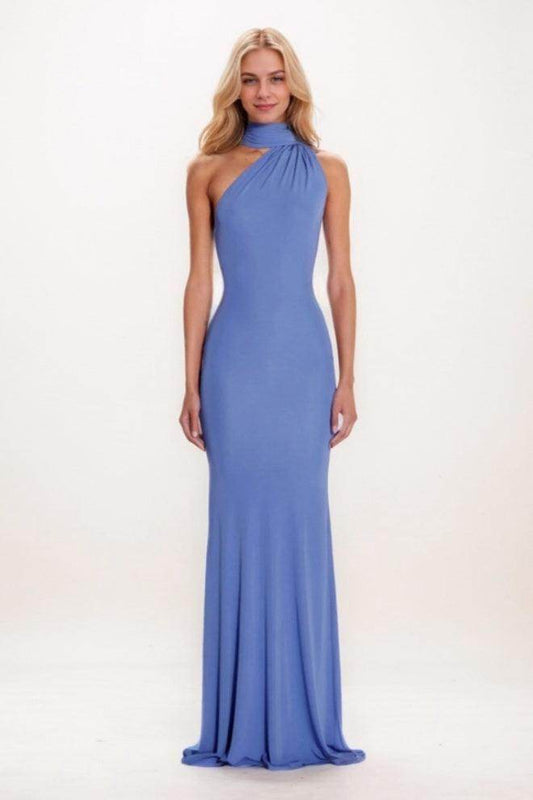 Mermaid Sweep-Brush Train Knitted Fabric Prom Dress CS0697 - COCOMELODY