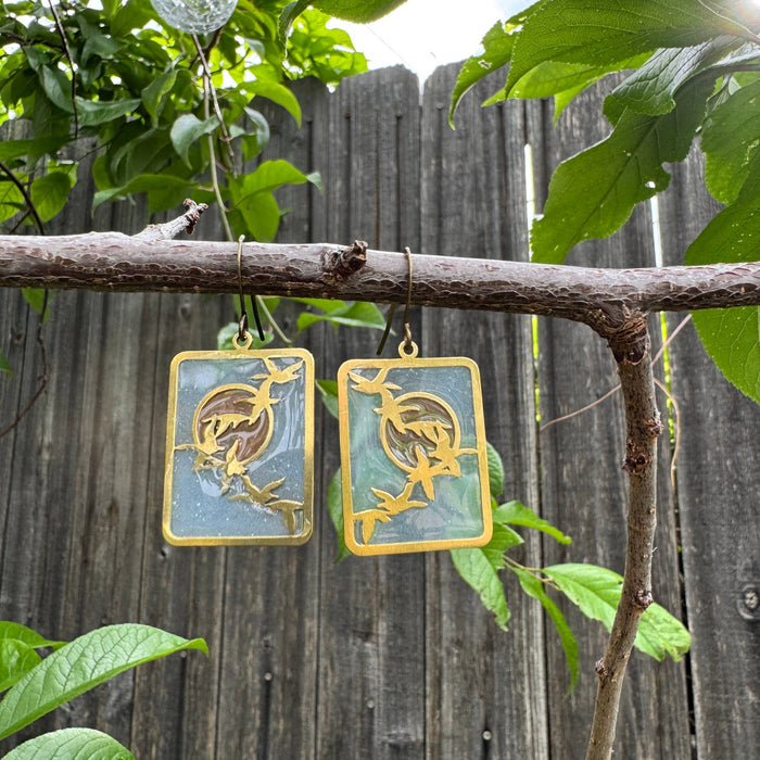 Migration // Stained Glass Resin Earrings