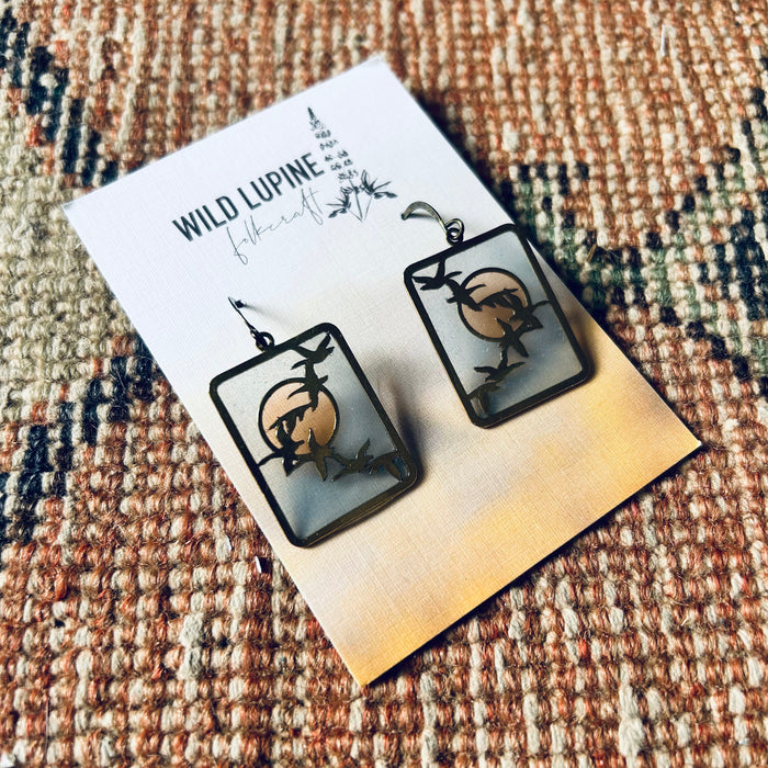 Migration // Stained Glass Resin Earrings
