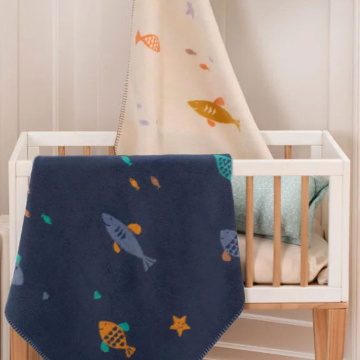 Mila Baby Velour Blanket - School of Fish