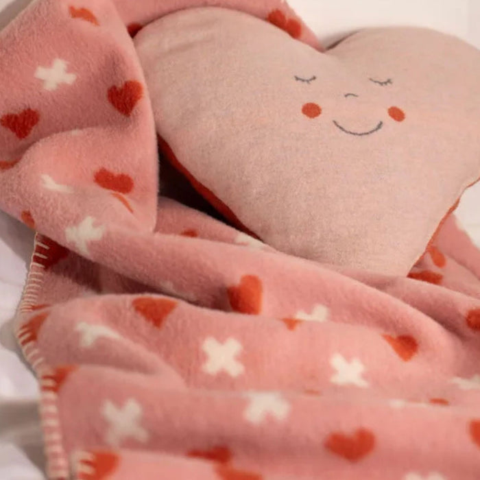 Mila Toddler Velour Blanket - Hearts + Crosses Allover