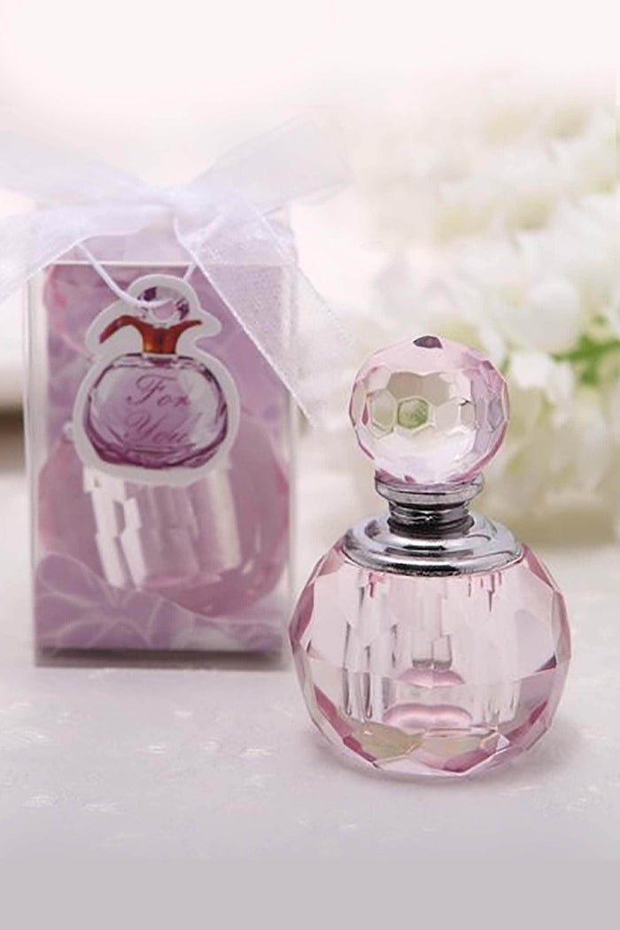 Mini Crystal Perfume Bottle with Stopper Bridal Party Favors CGF0105 (Set of 6 pcs) - COCOMELODY