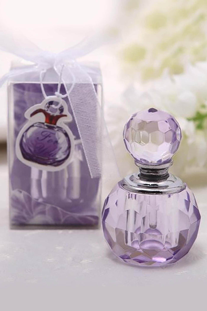 Mini Crystal Perfume Bottle with Stopper Bridal Party Favors CGF0105 (Set of 6 pcs) - COCOMELODY