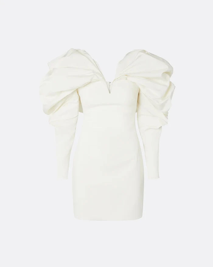 Mini dress with voluminous puff sleeves -Megan