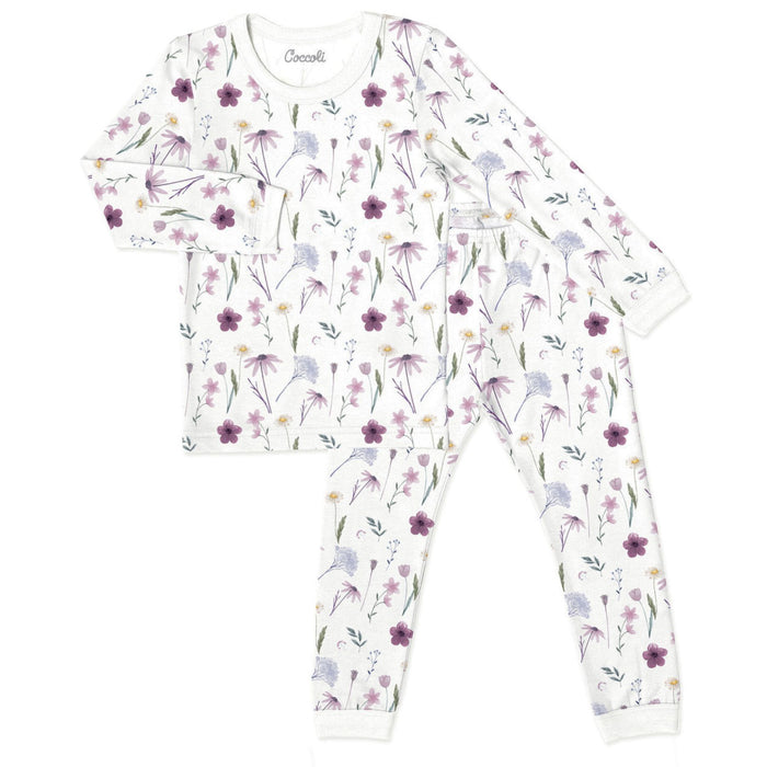 Modal Kid Pyjamas, Floral on Cream