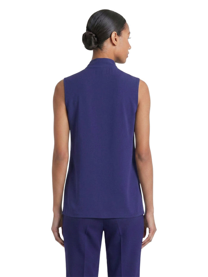 Neck Tie Sleeveless Top, Everyday Knit, Regal Plum | Kasper