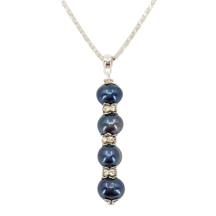 Necklace - Stacked Pearl Pendant (Blueberry) by Tiny Aloha