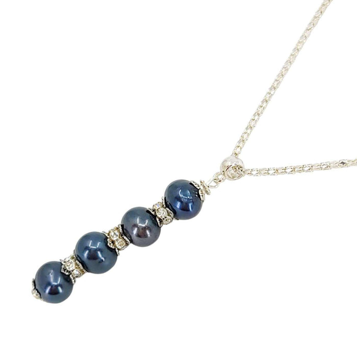 Necklace - Stacked Pearl Pendant (Blueberry) by Tiny Aloha