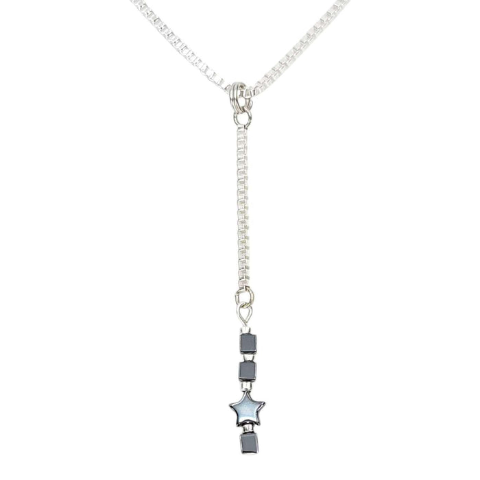 Necklace - Tiny Star Long Pendant (Hematite) by Tiny Aloha