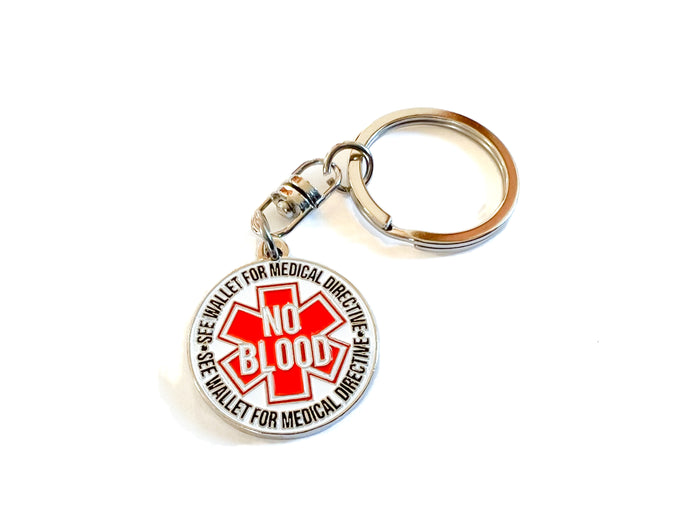 No Blood Medical Alert Keychain - GINGERS