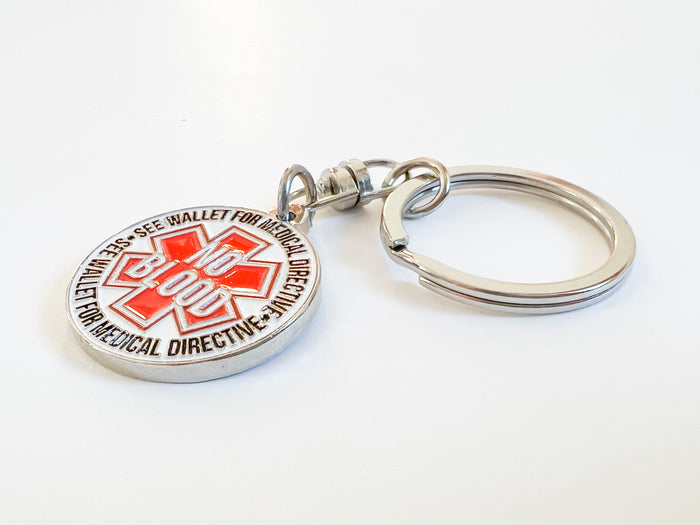 No Blood Medical Alert Keychain - GINGERS