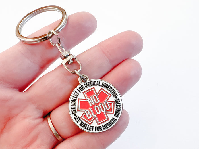 No Blood Medical Alert Keychain - GINGERS