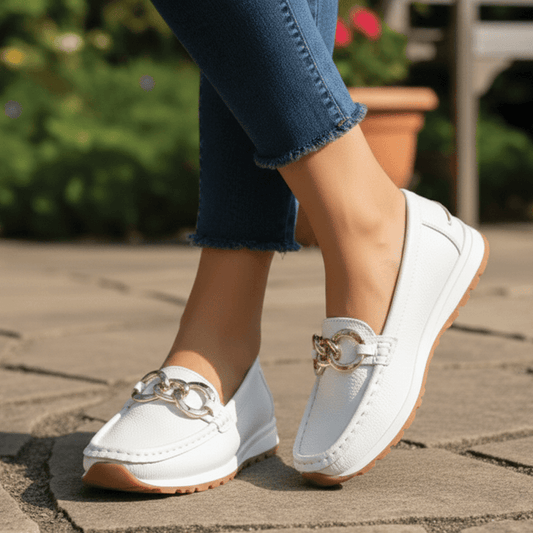 Nora - Women's Smart Orthopedic Loafers with Chain Accent