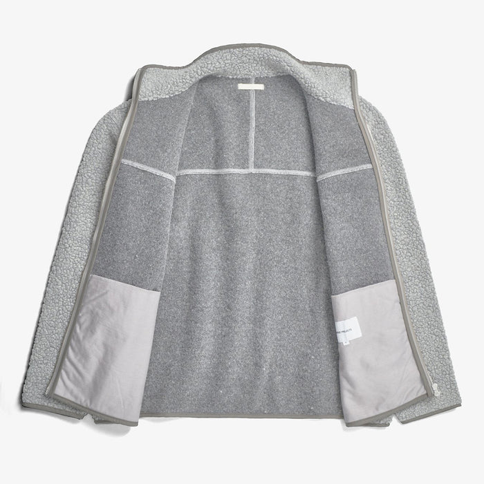 Norse Projects - Bjorn Sherpa Wool Fleece Jacket in Grey Melange - Nigel Clare