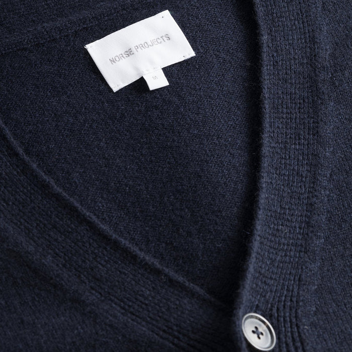 Norse Projects - Merino Lambswool Cardigan in Dark Navy - Nigel Clare