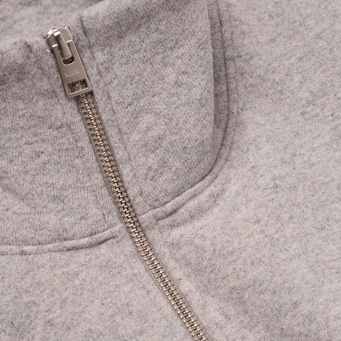 Norse Projects - Relaxed Cotton Wool Half Zip in Grey Melange - Nigel Clare
