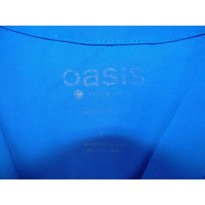 Oasis Womens Royal Blue V Neck Scrub Top Short Sleeve Pockets Size Large2