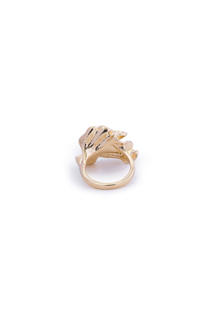 Metal Wrinkled Pearl Rings