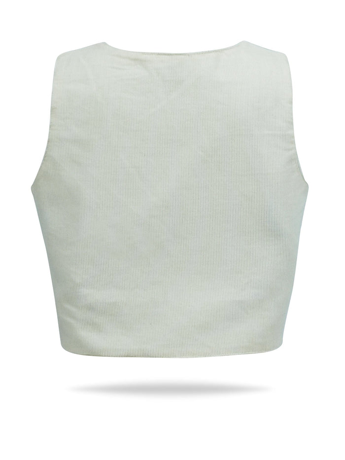 Corduroy Vest : OFF-WHITE : Toddler : Tween : Unisex Waistcoat Yo Baby India