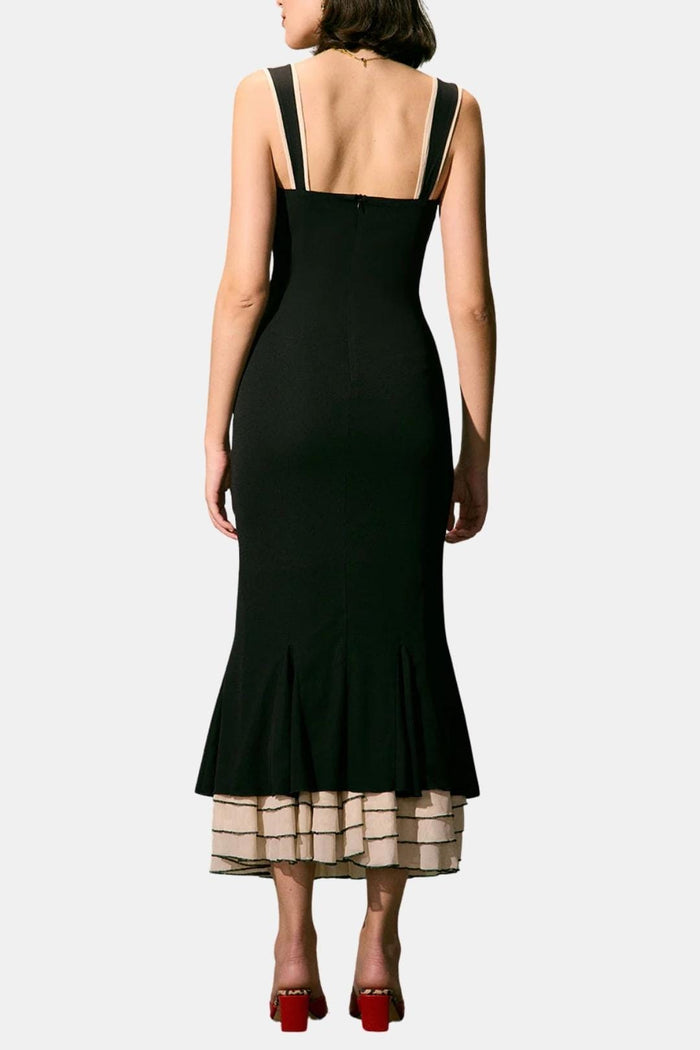Olivia - Flowy Women's Wedding Guest Maxi Dress with Sweetheart Neckline and Ruffle Hem
