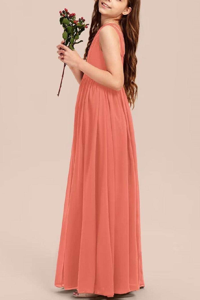 One Shoulder A-Line Junior Bridesmaid Dress B0C69DBSKL - COCOMELODY