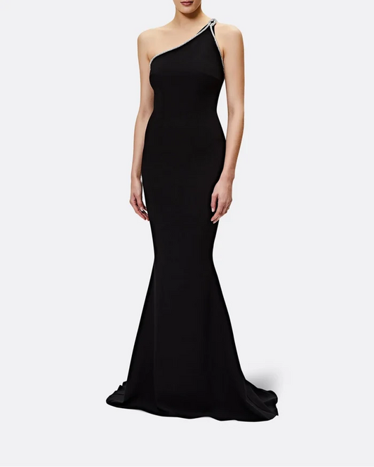 One-shoulder fitted dress with crystal embellishment - Daisy
