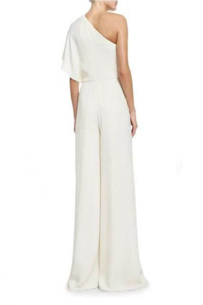 One Shoulder Floor Length Fiablement Fort Wedding Jumpsuit 569999372751 - COCOMELODY
