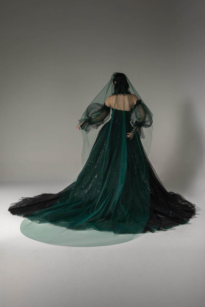 One-tier Cut Edge Tulle Cathedral Veils CV0273 - COCOMELODY