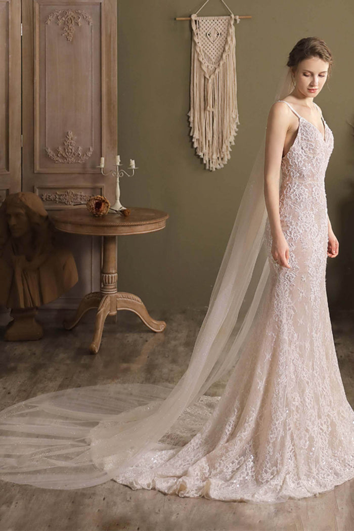 One-tier Cut Edge Tulle Cathedral Veils CV0296 - COCOMELODY