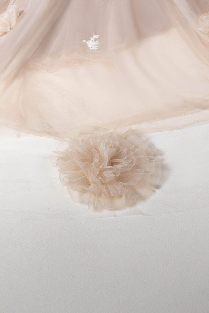 One-tier Cut Edge Tulle Cathedral Veils with Appliques Beading CV0276 - COCOMELODY