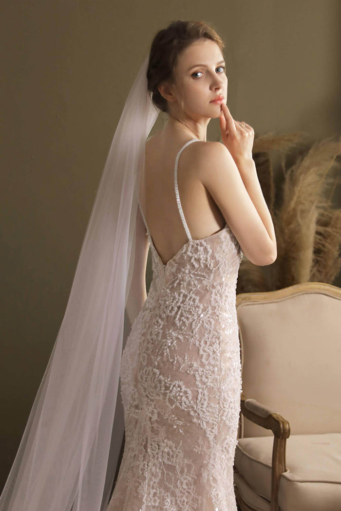 One-tier Cut Edge Tulle Chapel Veils CV0266 - COCOMELODY