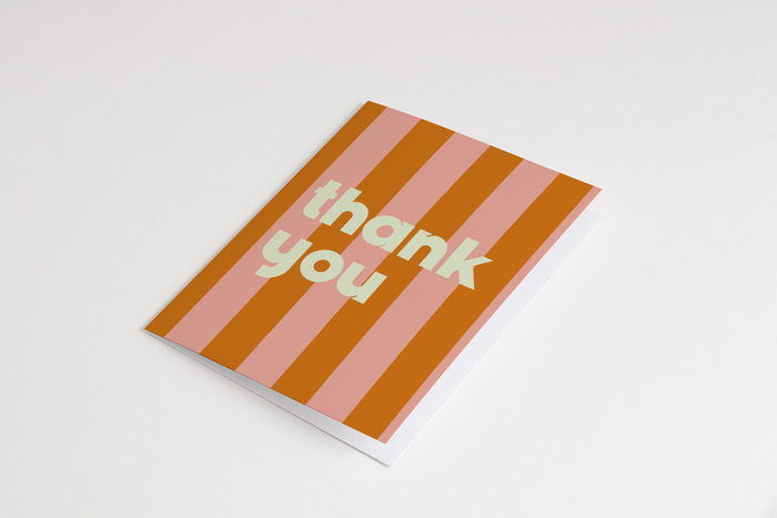 Orange Stripe Thank You Card